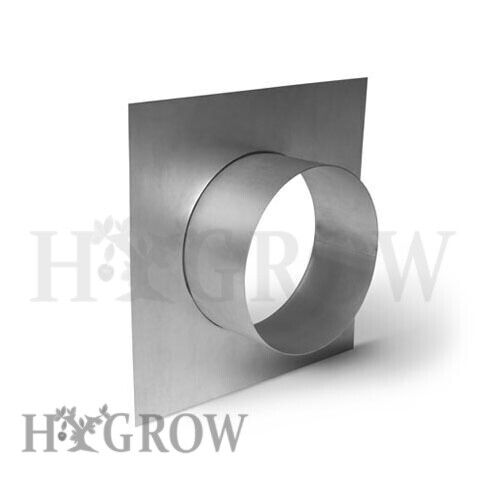 Spigot on square wall top plate ventilation grow room galvanized steel ducting. - Picture 1 of 2