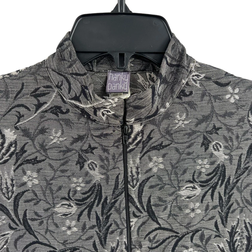 Top Hanky Panky Medio Gris Floral Cremallera Frontal Foto 2 de 4