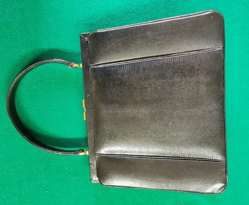 Borsa da donna in vera pelle di rettile con manico e scomparti, stile anni 70 - Foto 6 di 6