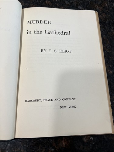 Murder in the Cathedral ︱T S ELIOT ︱Hardcover︱1936 - Picture 7 of 8