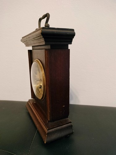 Orologio vintage PETER, Made in Germany in legno funzionante a carica manuale - Foto 4 di 5