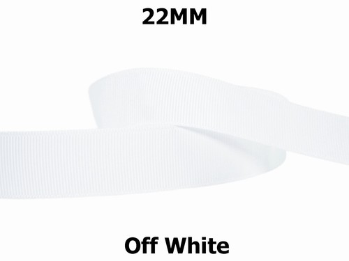 5yds ~~ 22mm White Black Silver Charcoal Grey Grosgrain Ribbon 9 COLOURS U PICK - Picture 2 of 10