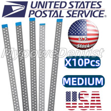 10Pcs Dental Double Diamond Orthodontic IPR Hole Polishing Strips Metal Sand USA
