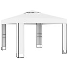 NNEVL Gazebo with Double Roof 3x3 m White
