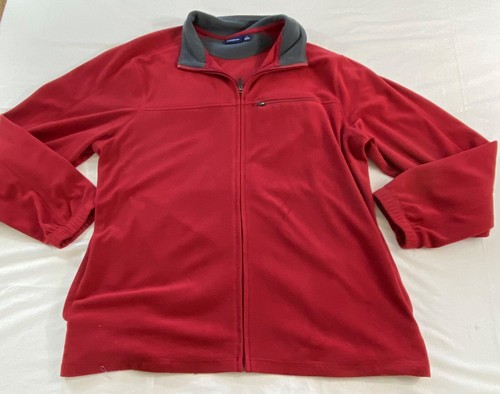 men's Croft & Barrow fleece jacket size larger front zipper collar long sleeve