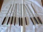 SET OF 10 Mid-Century Modern KGG Rostfrei Fondue Fork Wooden Handles Skewers Set