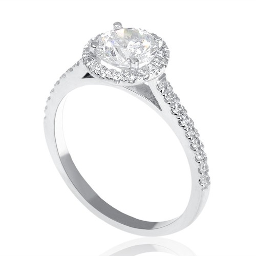 2 1/2 CT Moissanite Diamond Engagement Ring Round Cut D-F/VVS1 18K White Gold Si - Picture 3 of 5