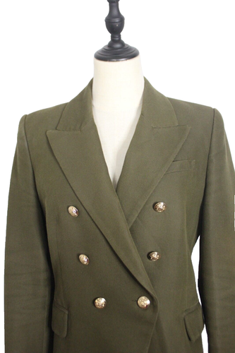 Camilla and Marc Size 12 Dimmer Blazer Olive Green Gold Buttons Blazer Jacket - Picture 3 of 9