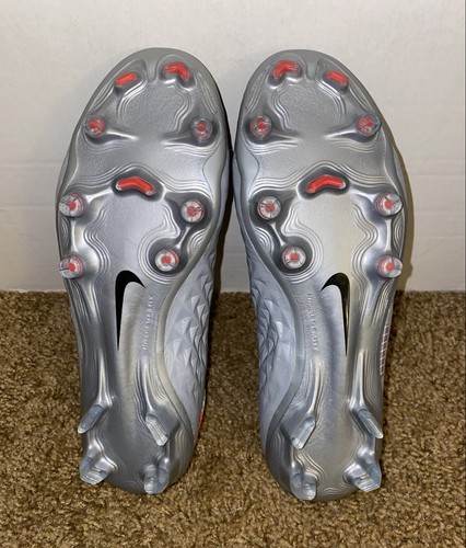 Nike Tiempo Legend 8 Elite FG Size 7 Womens 8.5 Metallic Grey Crimson CW0518-906 - Picture 5 of 12