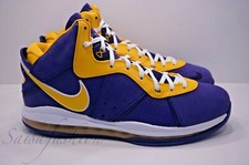 NIKE LEBRON 8 VIII QS LA LAKERS PURPLE GOLD DC8380 500 MENS SIZE 9.5