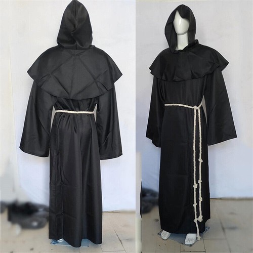 Mittelalterliche Männer Renaissance Priester Mönch Kleid Party Schal Cosplay Kostüm Halloween - Bild 11 von 18