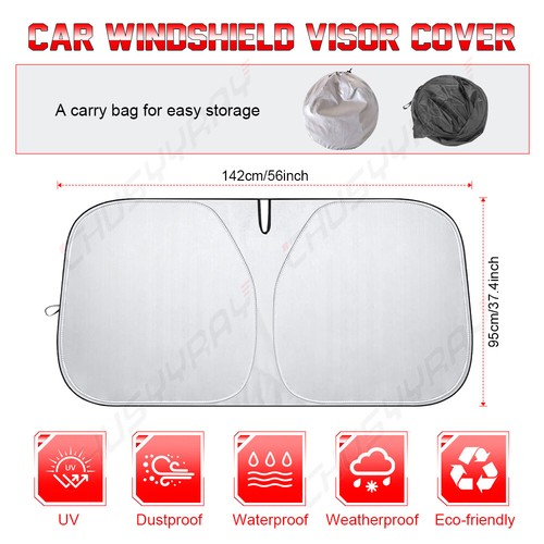 For Tesla Model 3 Y S X Windshield Visor SunShade Custom Made Sun Shade w/Bag- - Picture 3 of 12
