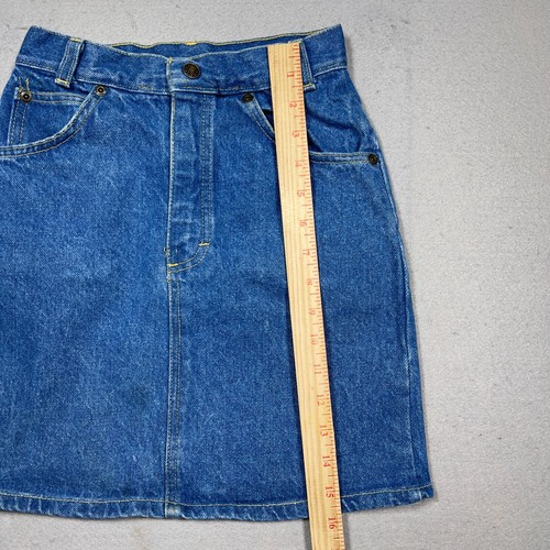 Vintage Denim Jean Skirt Size 10 High Waisted Mid Wash 5 Pockets 70s - Picture 3 of 9