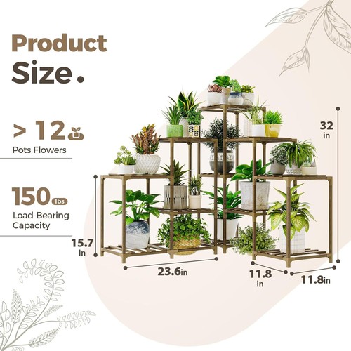 Indoor Outdoor Corner Shelf 11 Potted Large Holder for Multiple Plants - Picture 6 of 6