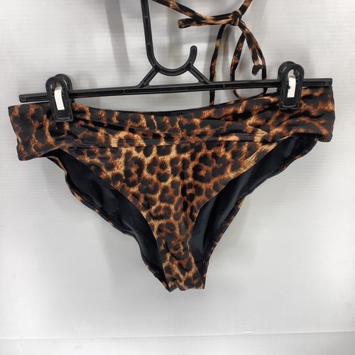 COTTON ON BODY Leopard Print Bikini Set Halter Top Size L 2 Piece BNWT NEW - Picture 3 of 10