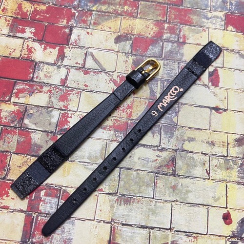 Textured matte black Calf Leather 9mm open-ended watch band to fixed lugs watch - Picture 3 of 4