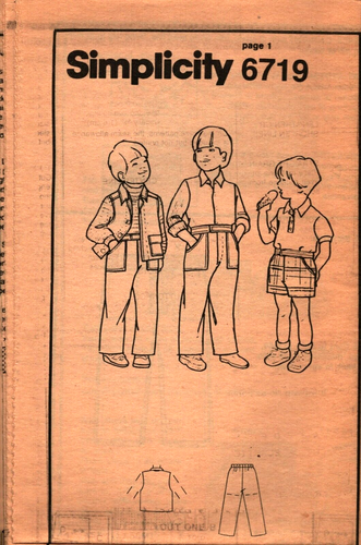Simplicity ~ 6719 ~ Größen 3-4-5 - Jungen Hose oder Shorts und Weste FF UNGESCHNITTEN 1984 - Bild 3 von 4