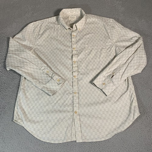 Lucky Brand Hemd Herren XL Button Down California Fit Beige Freizeit Gestreift Freizeit
