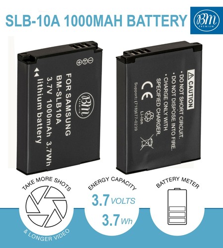 BM SLB-10A 2X Batteries & Dual Charger for Samsung L100 L110 L200 L210 L310W - Picture 2 of 7