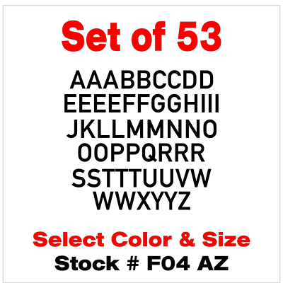 #ad #ad ABC LETTERS Vinyl Sticker Decals Outdoor Quality Many Uses Set of 53 STK#F04 AZ $16.00