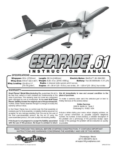 Great Planes Instruction Build Owner's Manuals VARIOUS MODELS ARF RTF Kits +MORE - Picture 60 of 241