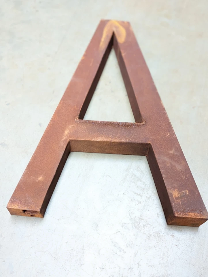 Edelrost Hausnummer aus Metall Rost Gartenstecker Handarbeit 032062 H40cm - Bild 4 von 4