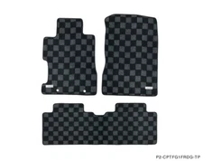 P2M F&R Checkered Flag Race Carpet Floor Mats for Honda Civic Coupe FG1 06-11