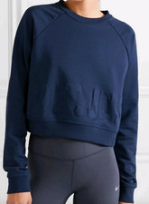 Nike Womens Pro Versa Cropped Embossed Jersey Sweatshirt