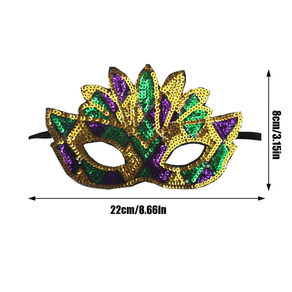 Sexy Maskerade Augengesicht Augenmaske Frauen Party Halloween Stoff Pailletten A - Bild 3 von 4