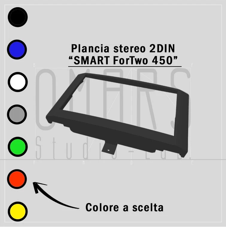 1x Plancia cornice stereo 2DIN compatibile con Smart 450 ForTwo For Two - Image 4 of 4