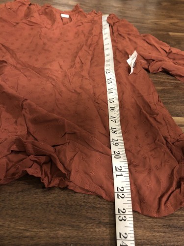 Old Navy Women’s Orange Ruffle Blouse Long Sleeve Large R2 - Picture 8 of 10