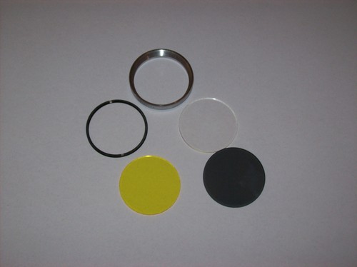 VINTAGE BDB 46MM SCREW IN FILTER WITH YELLOW GREY AND CLEAR GLASS FILTERS - Picture 3 of 4
