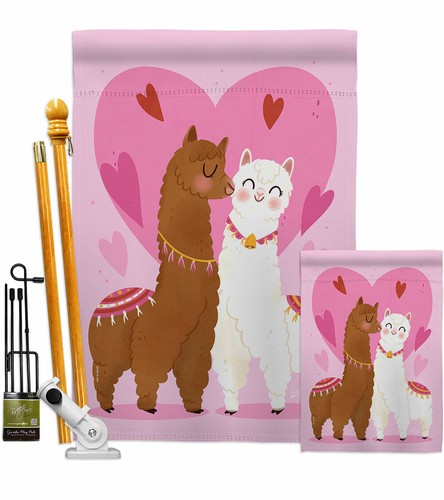 Llama Amor Jardín Bandera Primavera San Valentín Decorativo Regalo Patio Casa Estandarte - Imagen 5 de 19