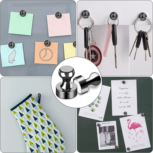 LOVIMAG 12 Stück schwarze Kühlschrankmagnete, kleine und starke Magnete für Whiteboard, aus - Bild 6 von 12