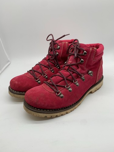 Stivaletti stringati Superga scamosciati EU 40 UK 6,5 ottime condizioni classici escursionismo rosa grossi