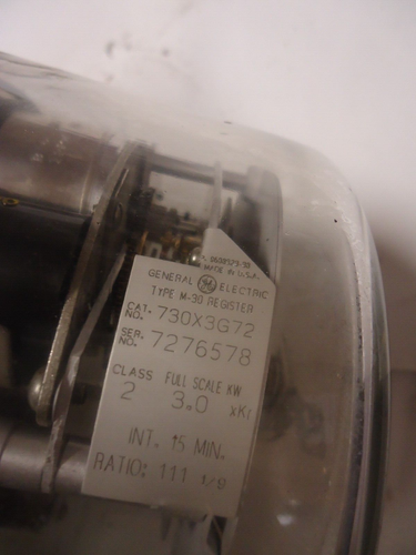 GENERAL ELECTRIC 700X31G2 TYPE VM-65-A KILOWATTHOURS METER - Picture 7 of 7