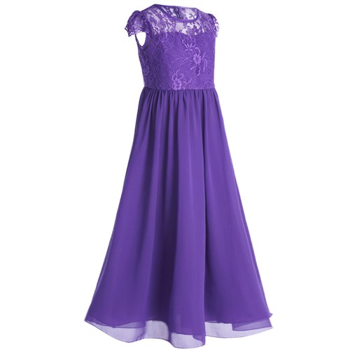 US Girls Kid Chiffon Flower Dress Princess Pageant Bridesmaid Wedding Party Gown - Picture 34 of 63