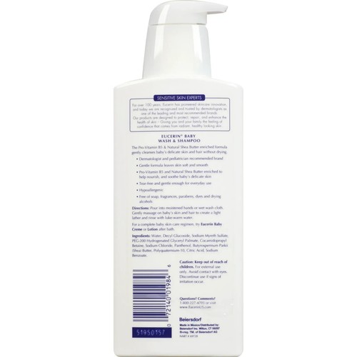 Eucerin BABY WASH & SHAMPOO | FRAGANCIA SIN LÁGRIMAS Y JABÓN HIPOALERGÉNICO - Imagen 2 de 4