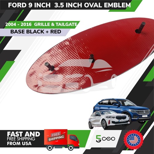 FORD NEGRO 3D EMBLEMA OVALADO DE 9 PULGADAS LOGO ROJO 20042016 - Bild 2 von 2