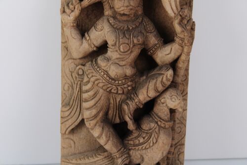 Antique Woodcarving Shiva Asian Wood Craft Hand Made Carving - Picture 4 of 15