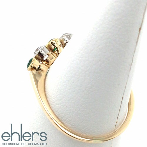 Damenring Brillanten Smaragde 585er Gelbgold 14kt Fingerring Edelsteine 1144 - Bild 12 von 12