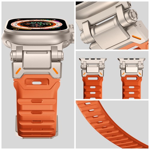 Soft FKM Rubber Strap Luminous Bands for Apple Watch Ultra 49mm 98765 42/44/45mm - Picture 5 of 61