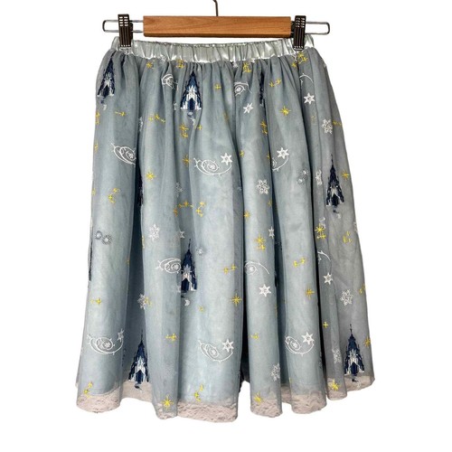 HANNA ANDERSSON Girls L Disney Frozen Elsa Castle Blue Embroidered Tulle Skirt - Picture 7 of 7