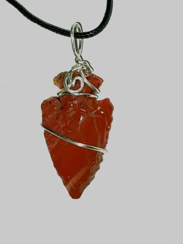 Collares de jaspe natural puntas de flecha hombre mujer colgantes rojos joyería regalo unisex - Imagen 2 de 24