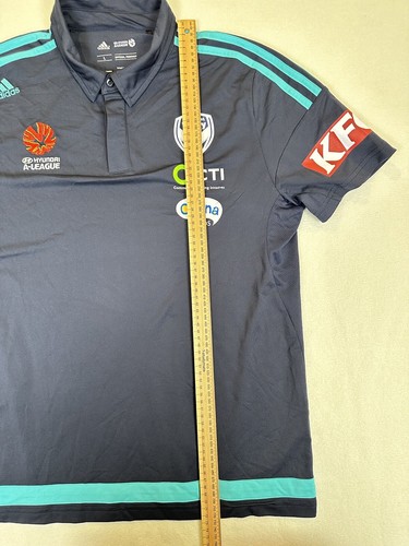 Adidas Melbourne Victory Climacool Polo Shirt Size L KFC La Ionica Oliana CTI - Picture 16 of 17
