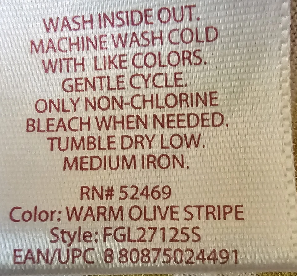 Faded Glory Womens Shirt Top Size XXL 20 2XL 2X Large White Green Warm Olive - Image 3 of 4