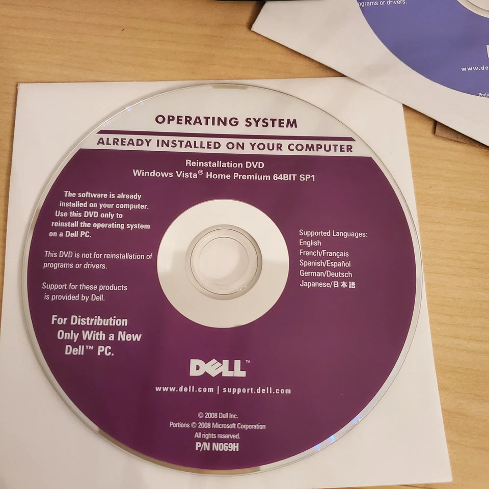 Microsoft Windows Vista Home Premium 64 Bit SP1 DELL Reinstallation DVD & CD Key - Image 3 of 4