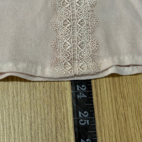 Besticktes Top mit Spitzenbesatz Damen Gr. XL rosa Fairycore Boho kokett fließend - Bild 5 von 6