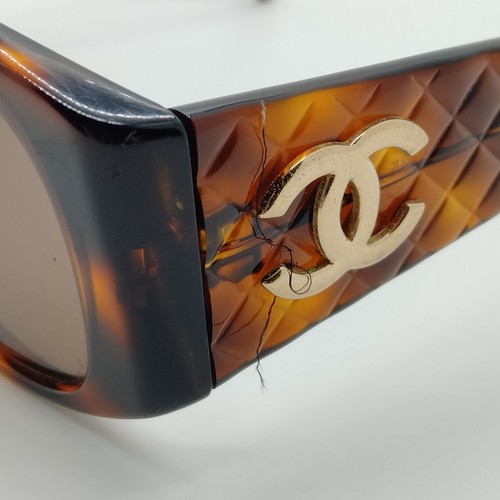 Chanel Sunglasses 01450 91235 Cocomark Matelasse Women's Browns 4501856 - Picture 7 of 11