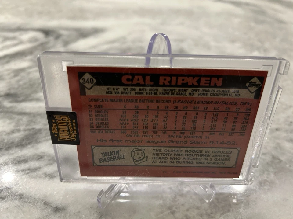Cal Ripken 2021 Topps Archives Signatures 1/1 - Image 2 of 2